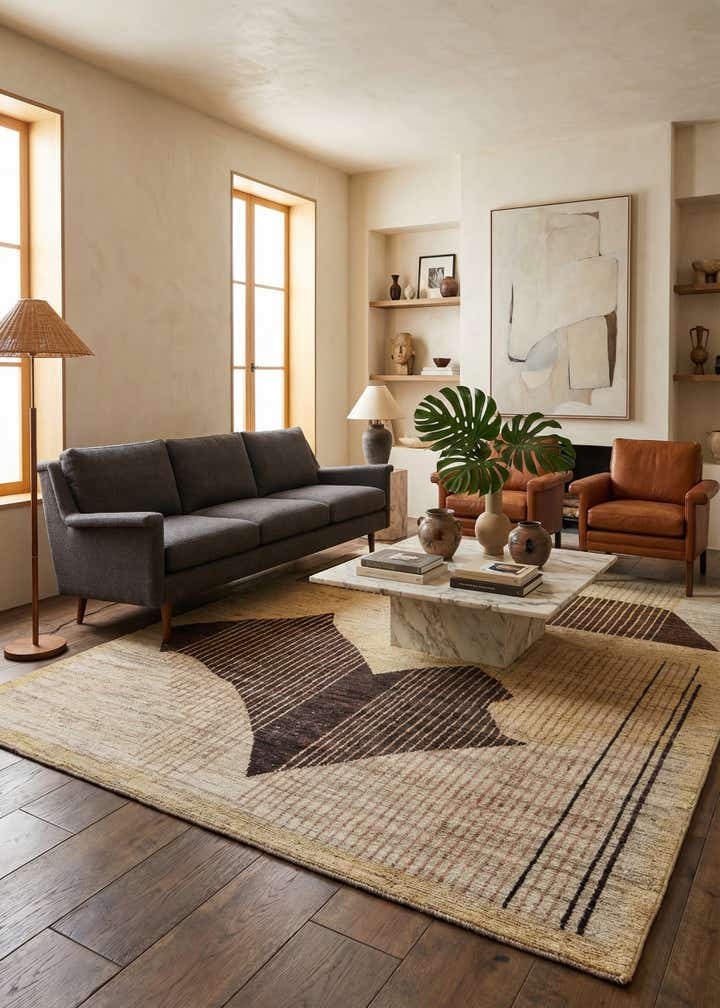 8' 1 x 9' 7 Hand Knotted Moroccan Wool Rug