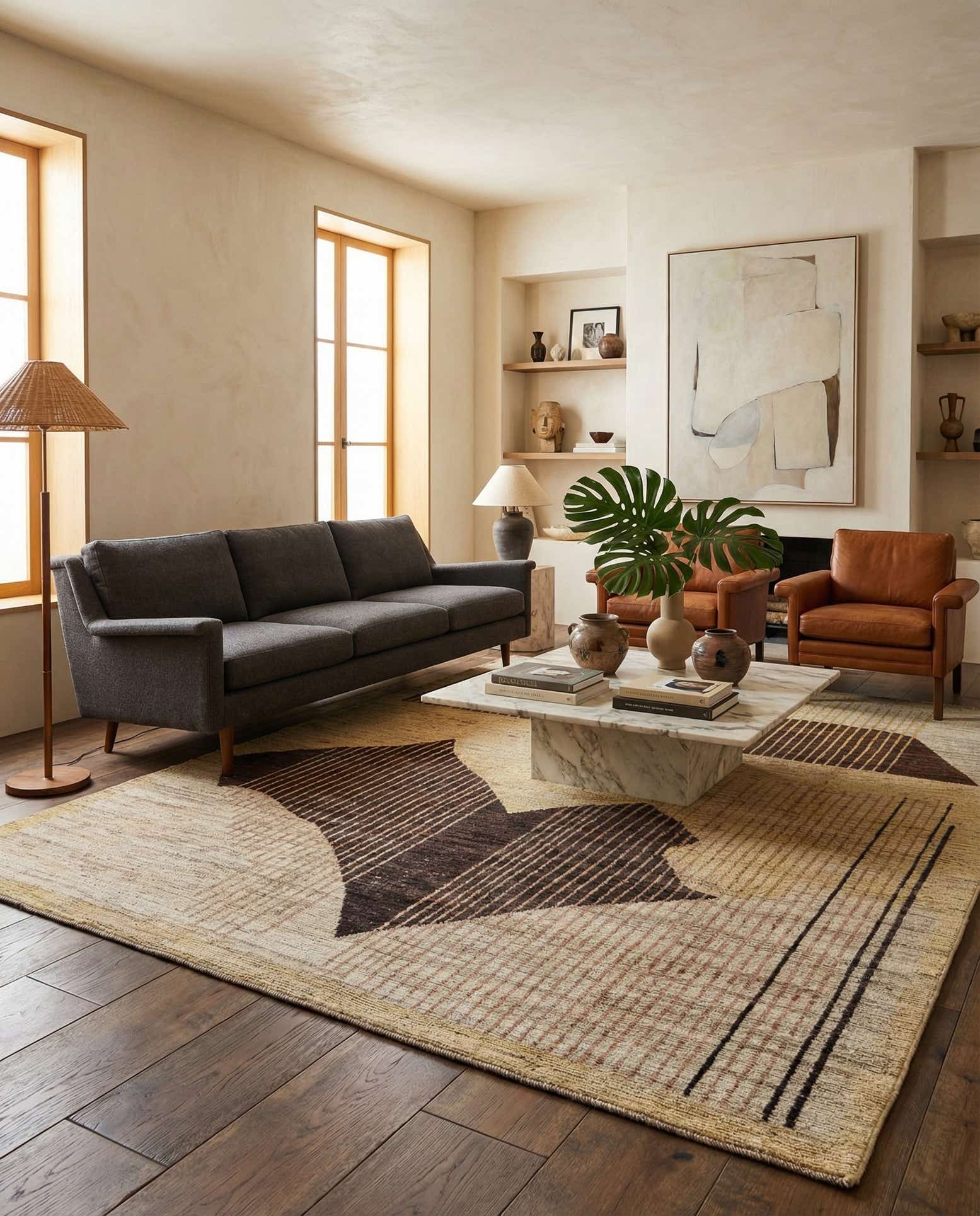 8' 1 x 9' 7 Hand Knotted Moroccan Wool Rug