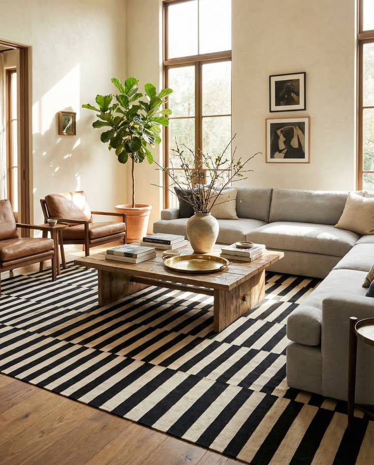 Detail image of 8' 1 x 11' Hand Woven Kilim Modern Wool Rug