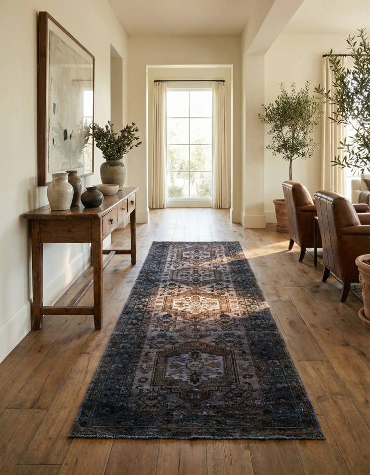 Detail image of 3' 6 x 8' 10  Hand Knotted Ultra Vintage Persian Wool Runner Rug