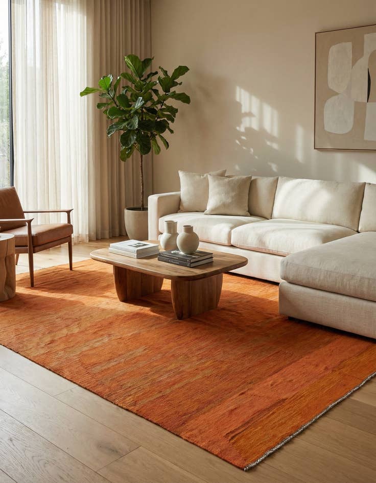 Detail image of 6' 6 x 9' 8  Hand Woven Kilim Modern Wool Rug