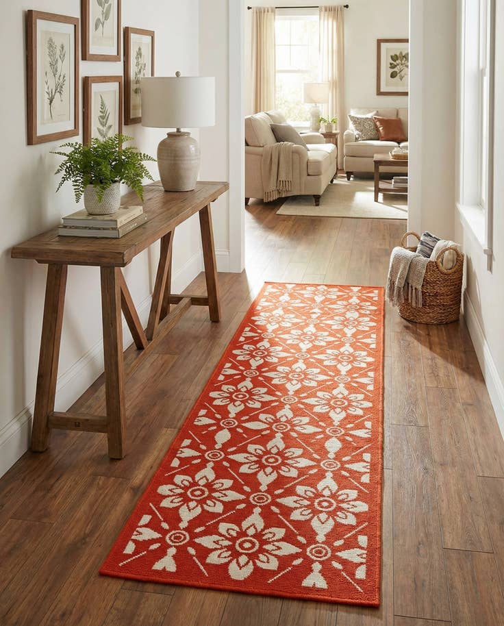 Detail image of 2' x 6' Easy-Clean Trellis Indoor / Outdoor Runner Rug