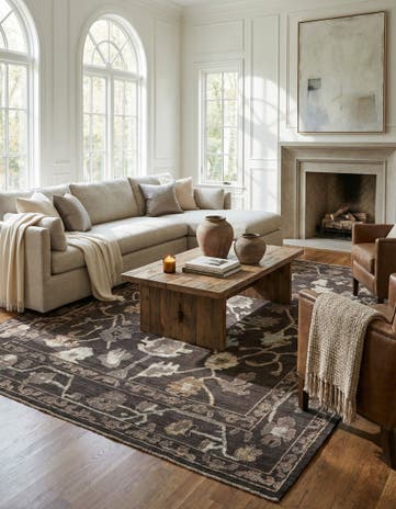 8' 5 x 12' 3 Hand Knotted Oushak Wool Rug