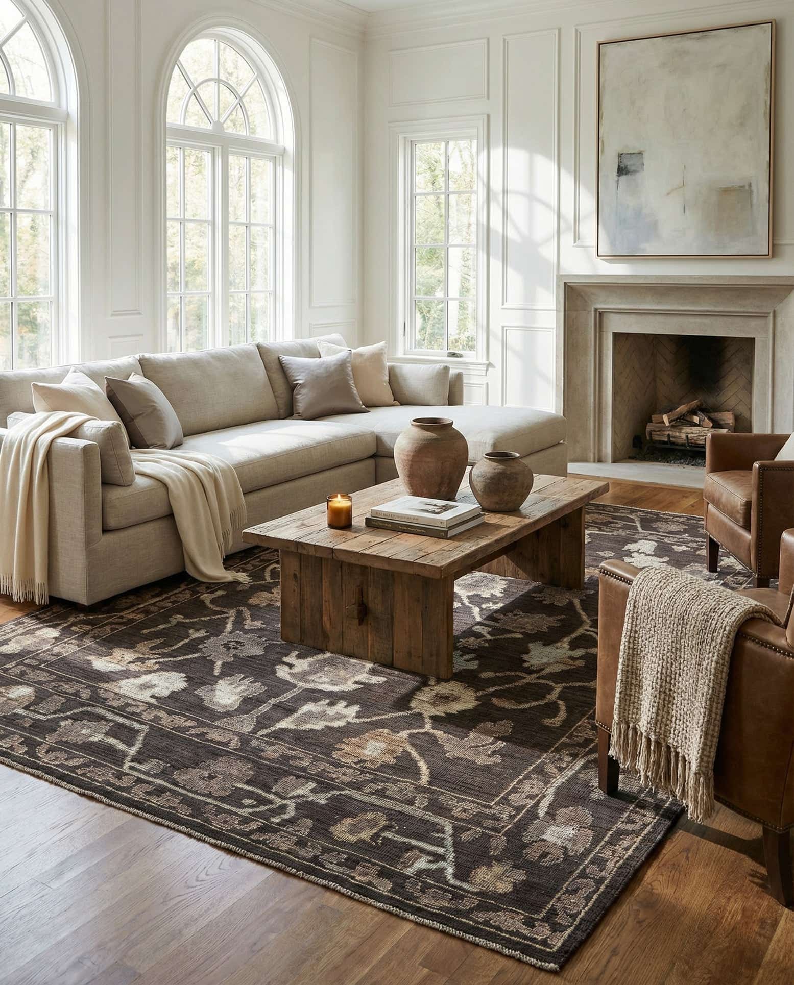 8' 5 x 12' 3 Hand Knotted Oushak Wool Rug