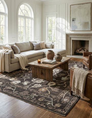 8' 5 x 12' 3 Hand Knotted Oushak Wool Rug