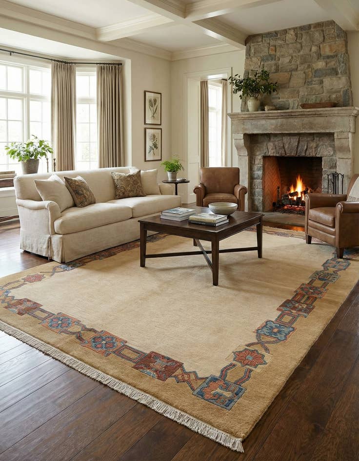 Detail image of 5' 9 x 8'  Hand Knotted Nepal Wool Rug