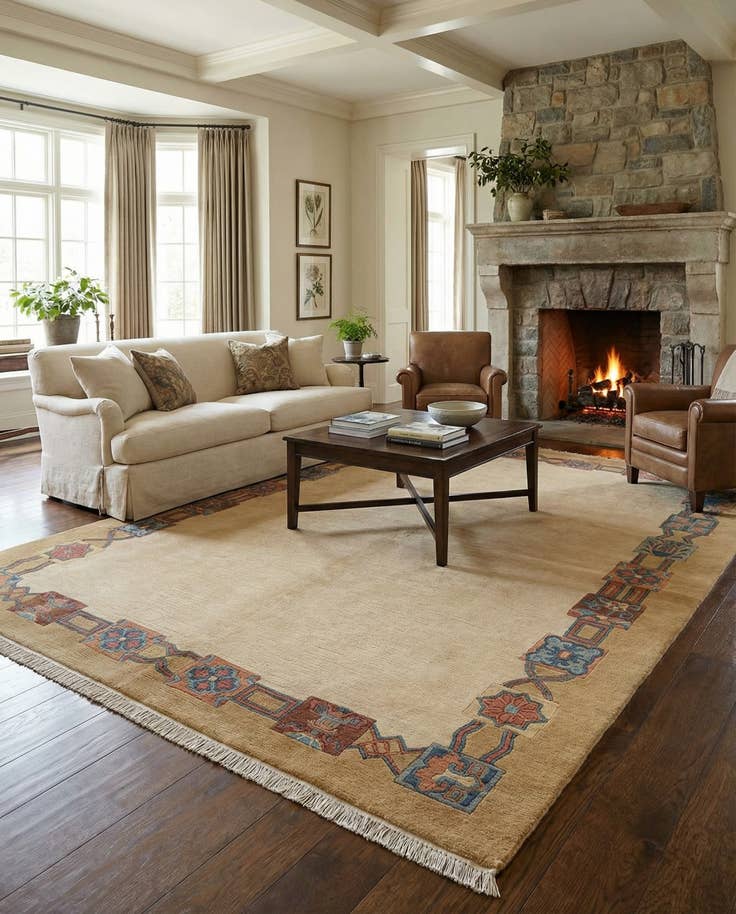 Detail image of 5' 9 x 8' Hand Knotted Nepal Wool Rug