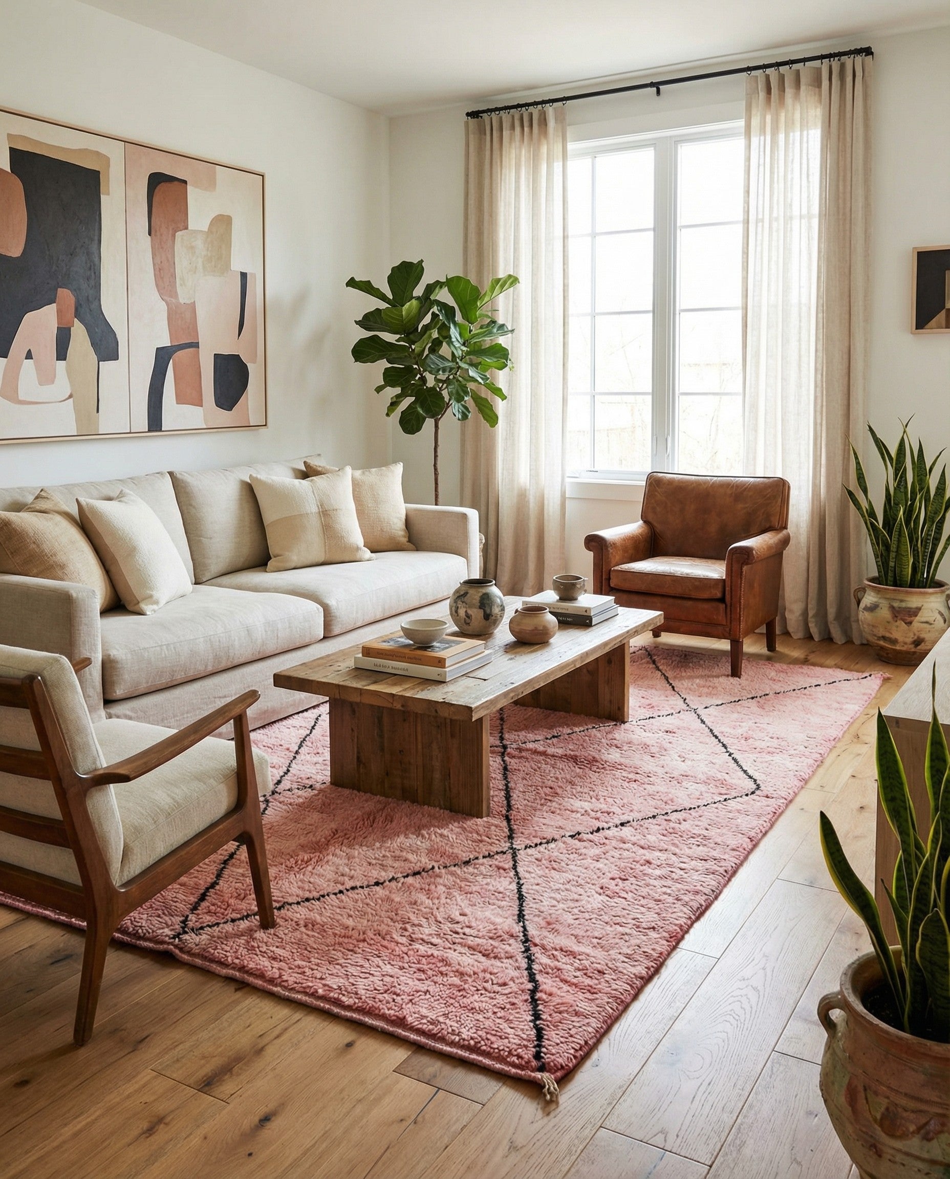  5' 5 x 8'  Hand Knotted Moroccan Wool Rug