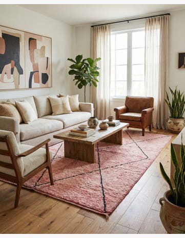 5' 5 x 8' Hand Knotted Moroccan Wool Rug