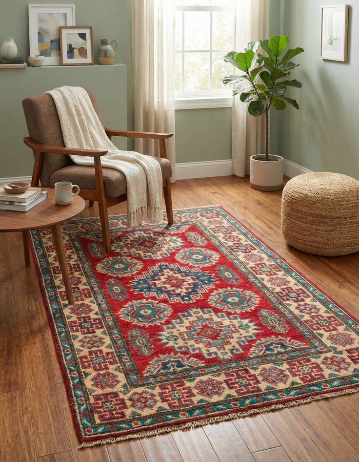 Detail image of 2' 7 x 4' 3  Hand Knotted Kazak Rug