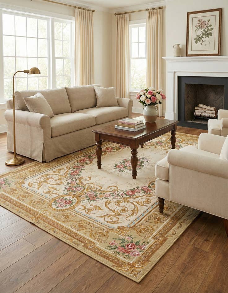 Detail image of 6' x 9' Washable Traditional Indoor / Outdoor Rug