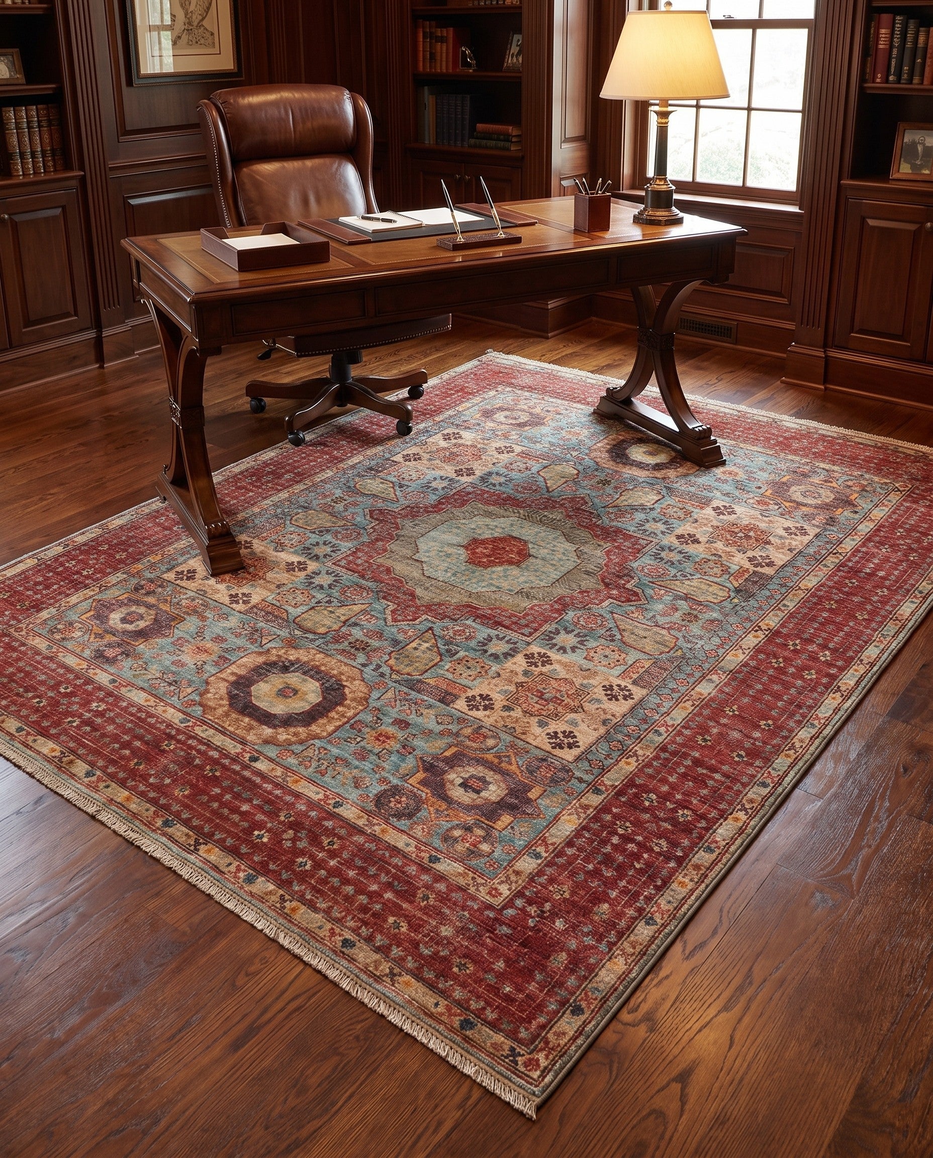 5' 1 x 6' 6 Hand Knotted Mamluk Ziegler Rug
