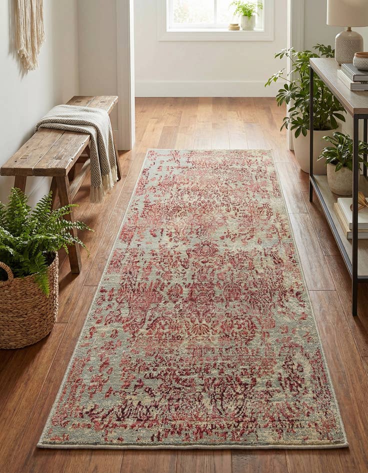 Detail image of 2' 7 x 5' 3  Washable Botanical Indoor / Outdoor Runner Rug