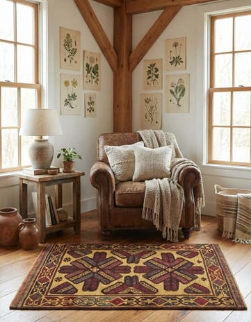 2' 9 x 4' 5 Hand Knotted Sumak Wool Rug