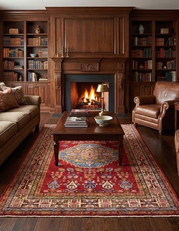 5' 2 x 6' 7 Hand Knotted Kazak Rug