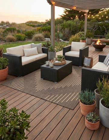 Brown Dunes Square Rug