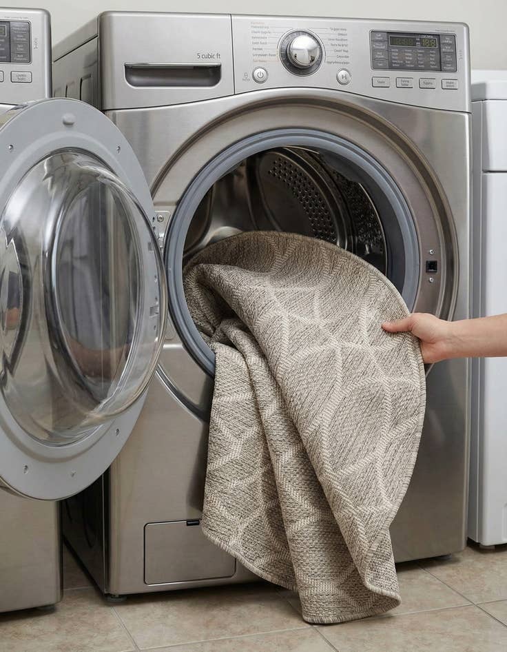 Detail image of  3' x 3'  Washable Lattice Indoor / Outdoor Round Rug