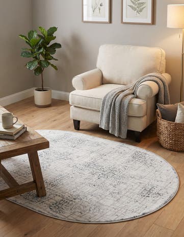 Gray Derbyshire Oval Rug