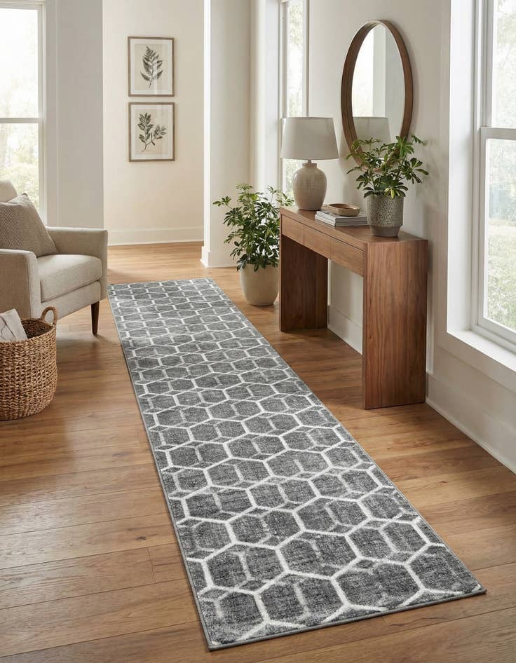 Detail image of 3' x 19' 8 Lattice Trellis Runner Rug