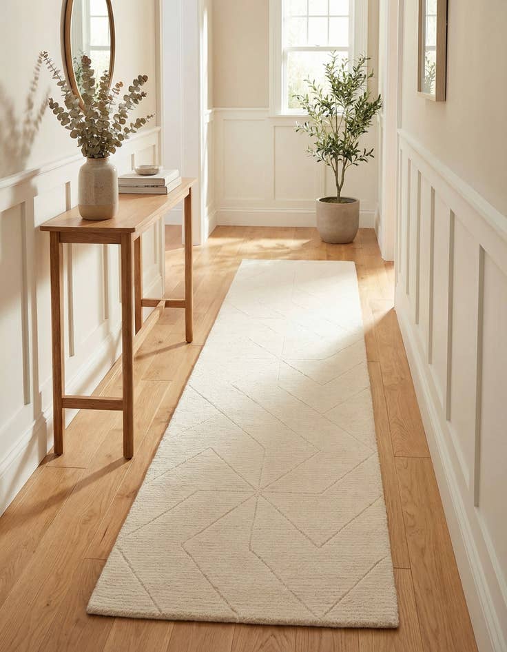 Detail image of 2' x 8' WoolCraft Geometric Runner Rug