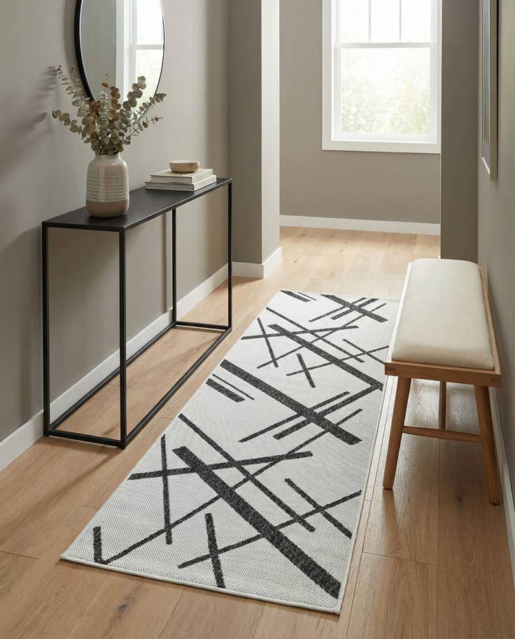 Detail image of 2' x 6' Easy-Clean Modern Indoor / Outdoor Runner Rug