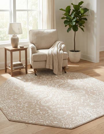Beige Nepal Octagon Rug
