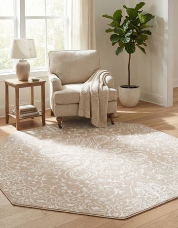 Beige Nepal Octagon Rug