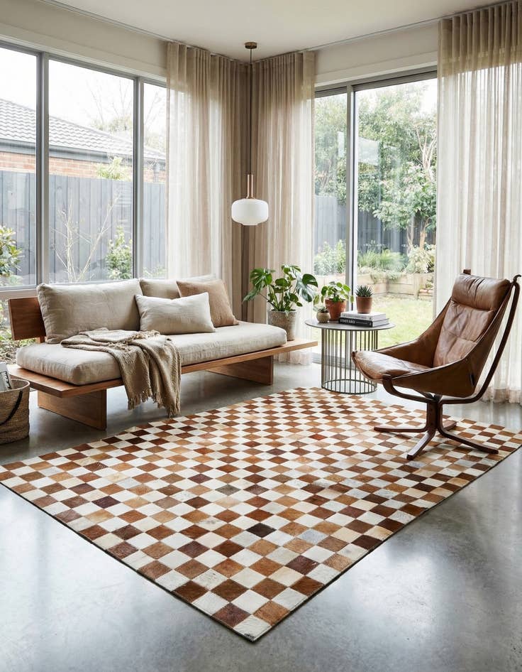 Detail image of 5' x 8' Cowhide Stocks Rug