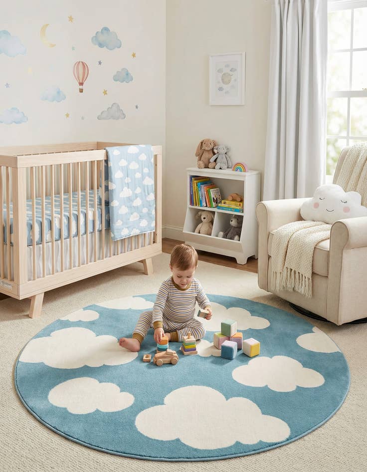 Detail image of 4' x 4' Whimsy Kids Round Rug