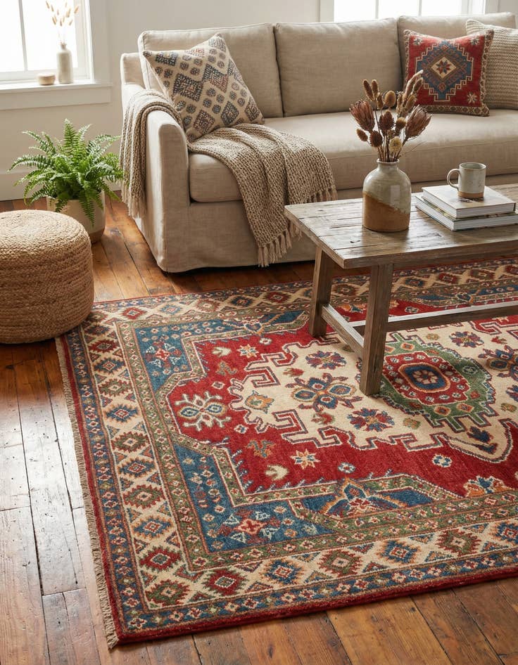 Detail image of 3' 2 x 5' 1  Hand Knotted Kazak Rug