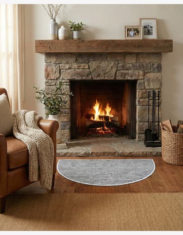 2' 2 x 3' 7 Hand Woven Chindi Jute Hearth Rug