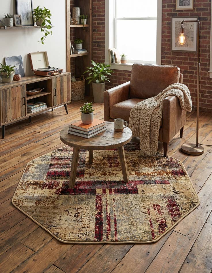 Detail image of 3' 3 x 3' 3 Saturn Octagon Rug