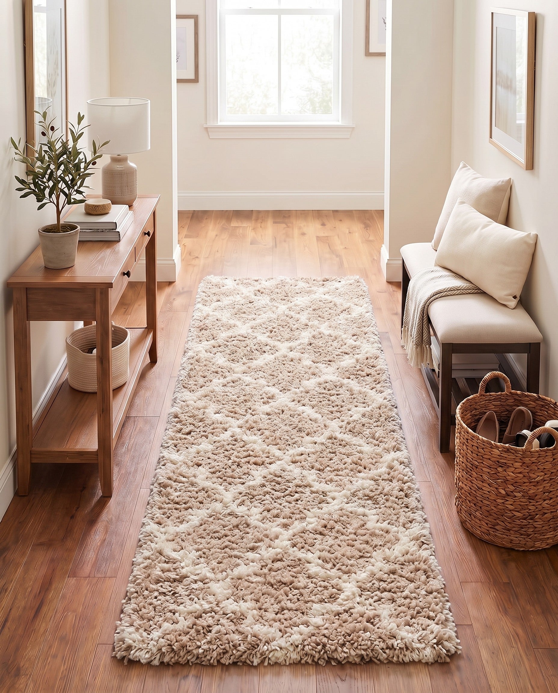 2' x 5' Moroccan Trellis Shag Runner Rug