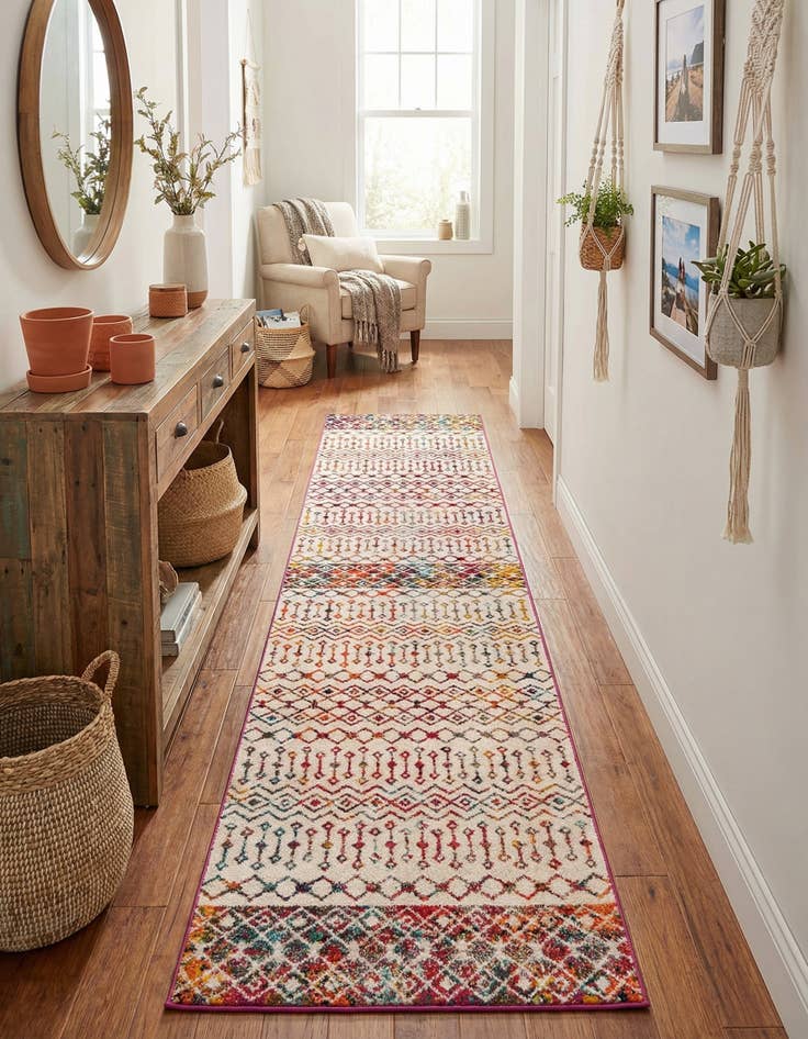 Detail image of  3' 3 x 16' 5 Moroccan Trellis Runner Rug