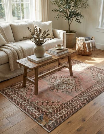 5' 2 x 7' 2 Hand Knotted Ultra Vintage Persian Wool Rug