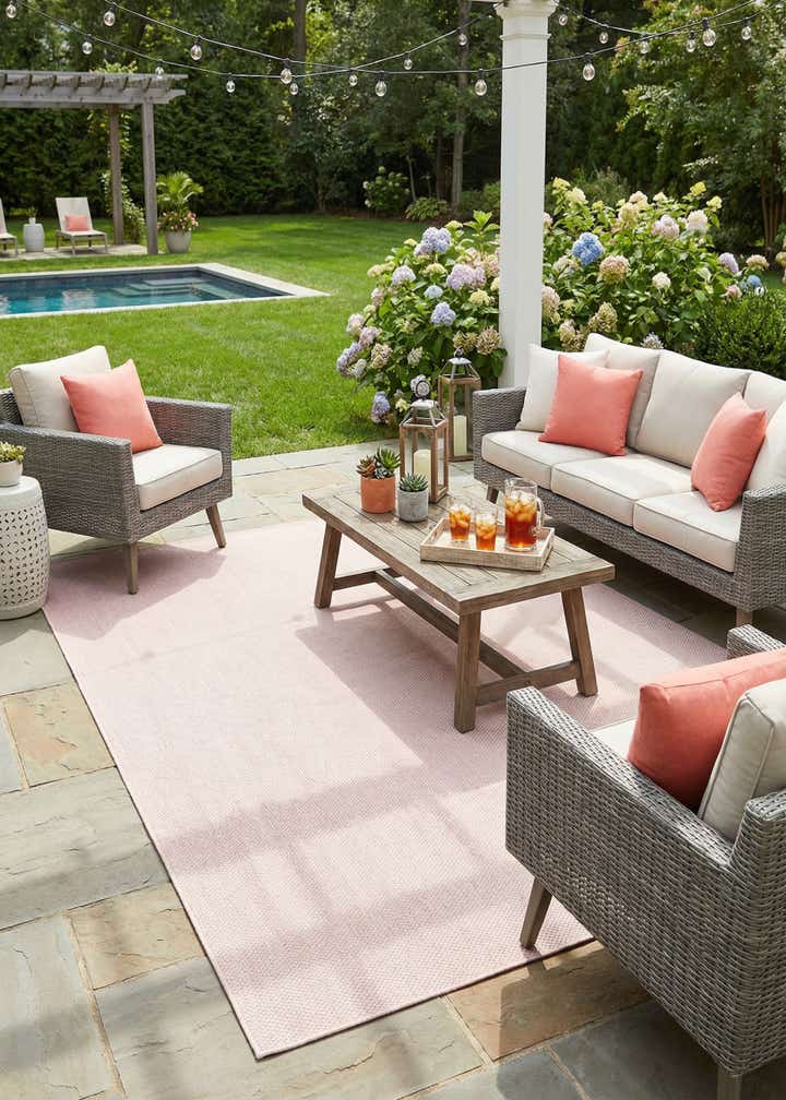 10' x 13' Easy-Clean Solid Indoor / Outdoor Rug
