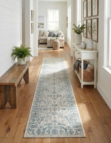 Jill Zarin Teal Uptown Central Park Runner Rug