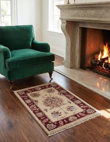 2' 1 x 3' Hand Knotted Ziegler Rug