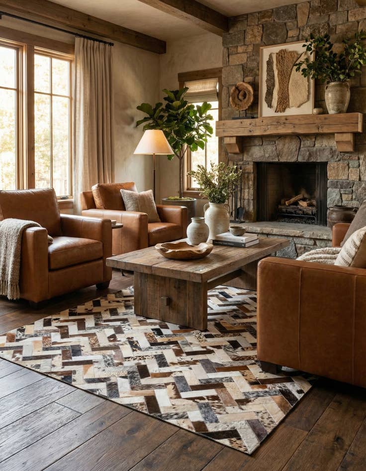 Detail image of  5' 3 x 7' 6 Cowhide Rug