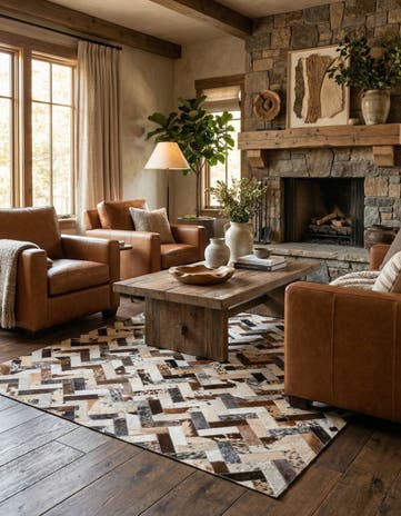 5' 3 x 7' 6 Cowhide Rug