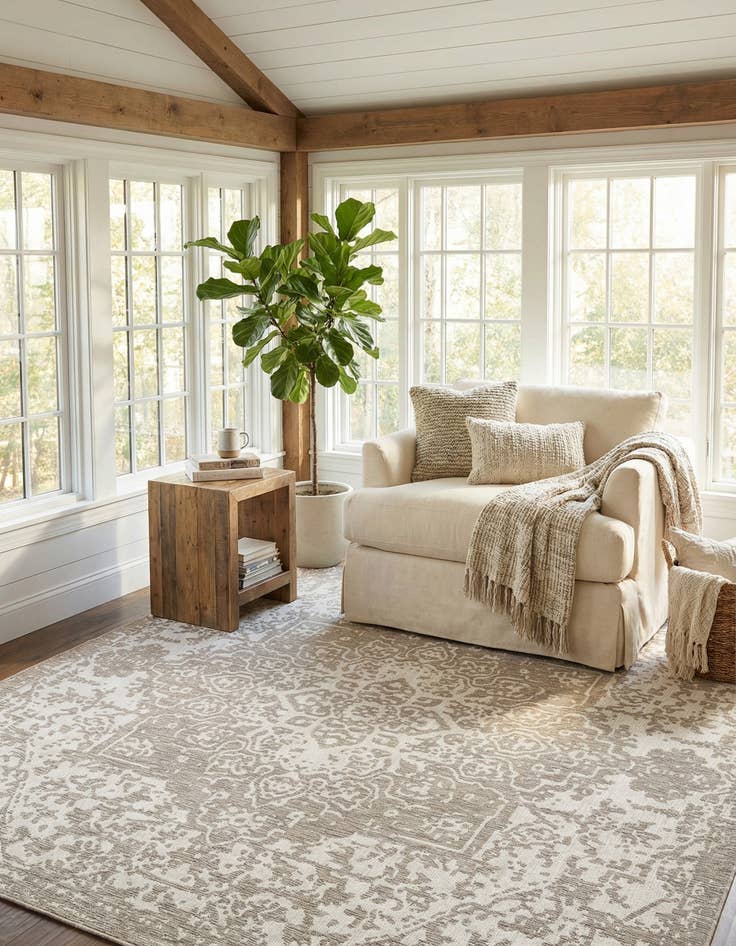 Detail image of 13' x 13'  Washable Jill Zarin Dubai Indoor / Outdoor Square Rug