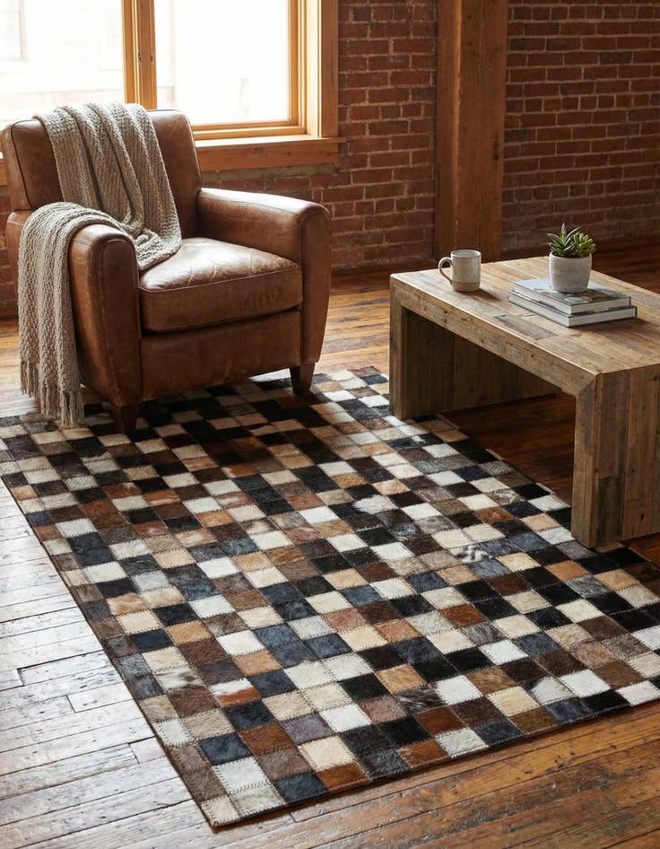 Detail image of 2' x 3' Cowhide Leather Rug