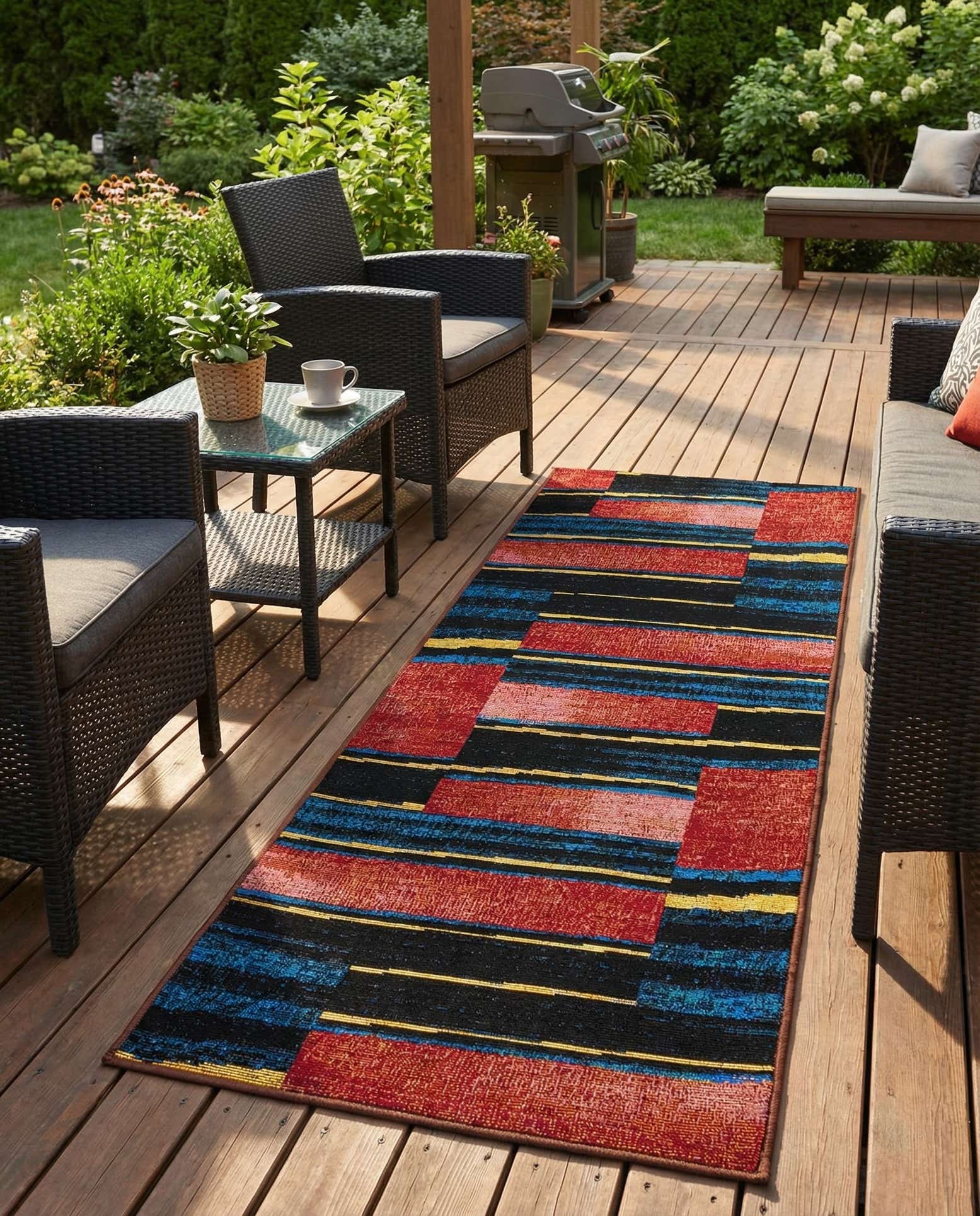 2' x 5' Easy-Clean Modern Indoor / Outdoor Runner Rug