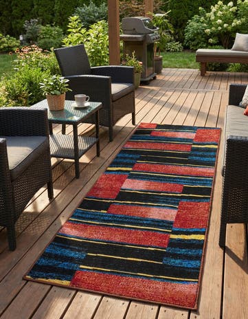 Easy-Clean Modern Indoor / Outdoor Runner Rug