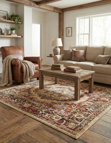 Cream Saturn Square Rug