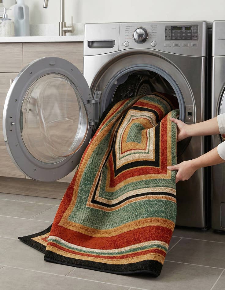 Detail image of 6' x 9'  Washable Modern Indoor / Outdoor Rug