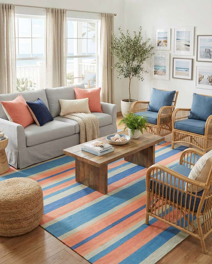 7' 10 x 10' Hand Woven Flatweave Cotton Dhurrie Rug