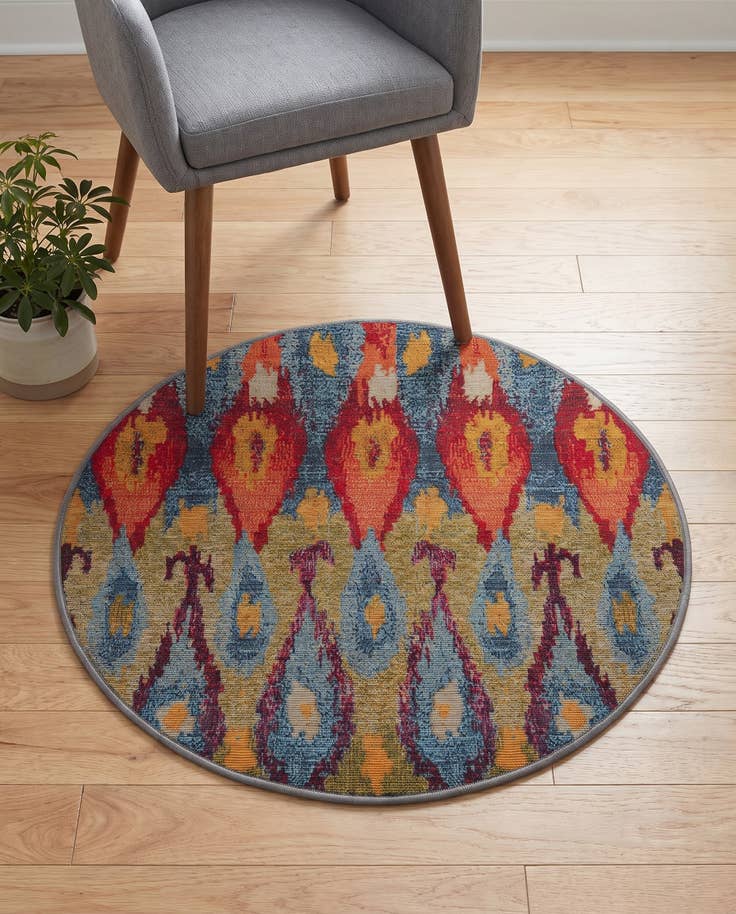 Detailansicht von 80cm x 80cm Leicht zu reinigen Modern Innen- / Aussenbereich Rund Teppich