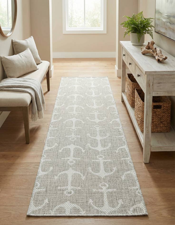 Detail image of 2' x 8'  Washable Coastal Indoor / Outdoor Runner Rug