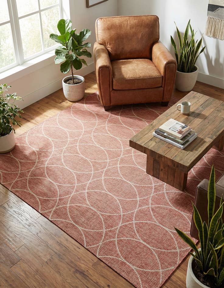 Detail image of 10' x 10'  Washable Trellis Indoor / Outdoor Square Rug